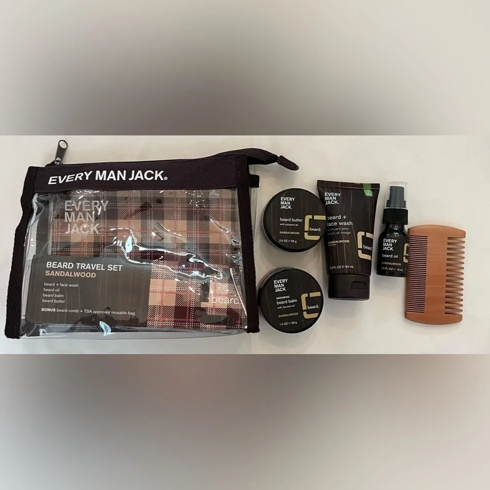 New never used every man jack beard grooming travel set